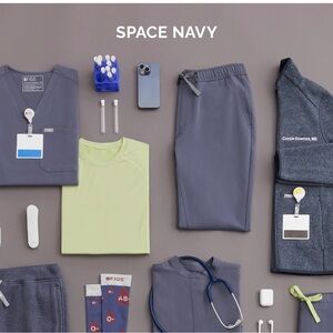Figs Space Navy Scrub Set